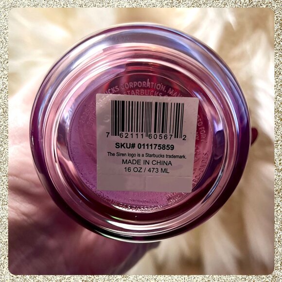 🎄🎀 NWT 2025 Starbucks Christmas Pink/Mauve 16oz Bottle w/ Ribbon Charm - Picture 6 of 12